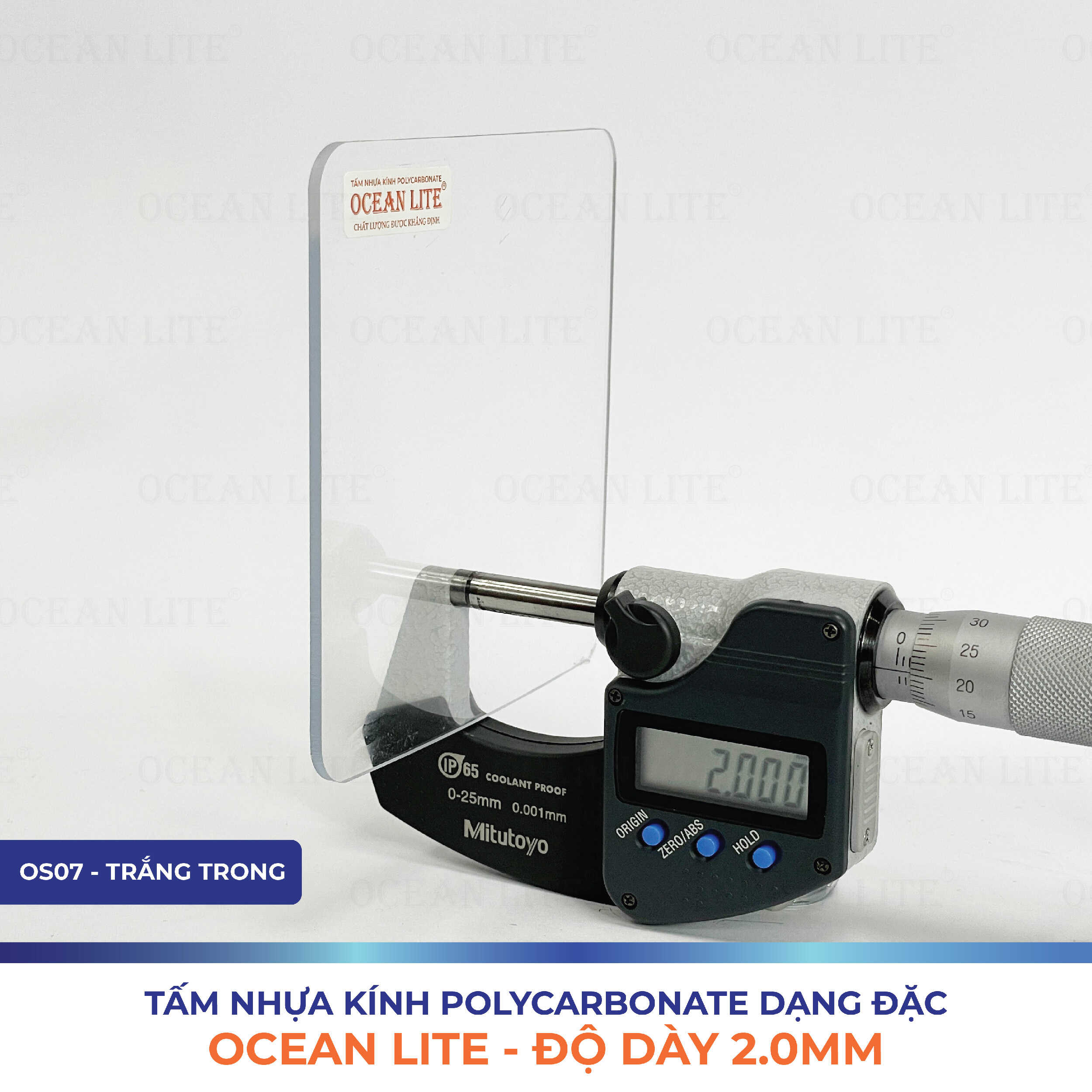 Tấm Polycarbonate Đặc Ruột 2.0MM Ocean Lite