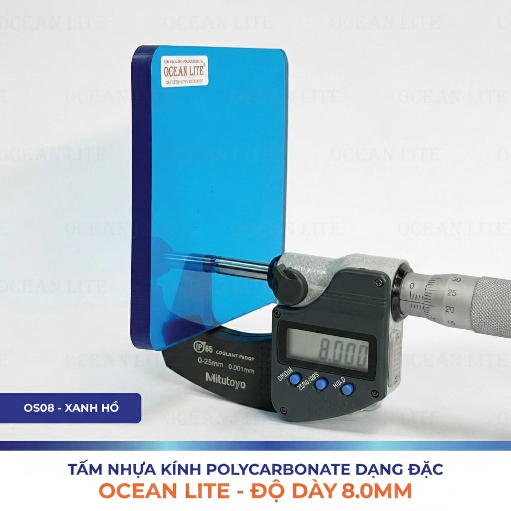 Tấm Polycarbonate Đặc Ruột 8.0MM Ocean Lite