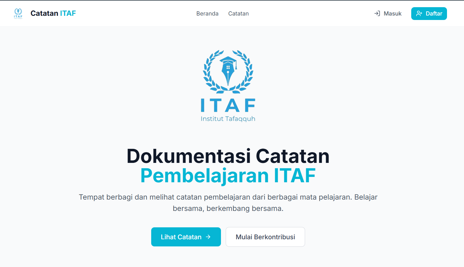 Catatan ITAF - Dokumentasi Catatan Belajar