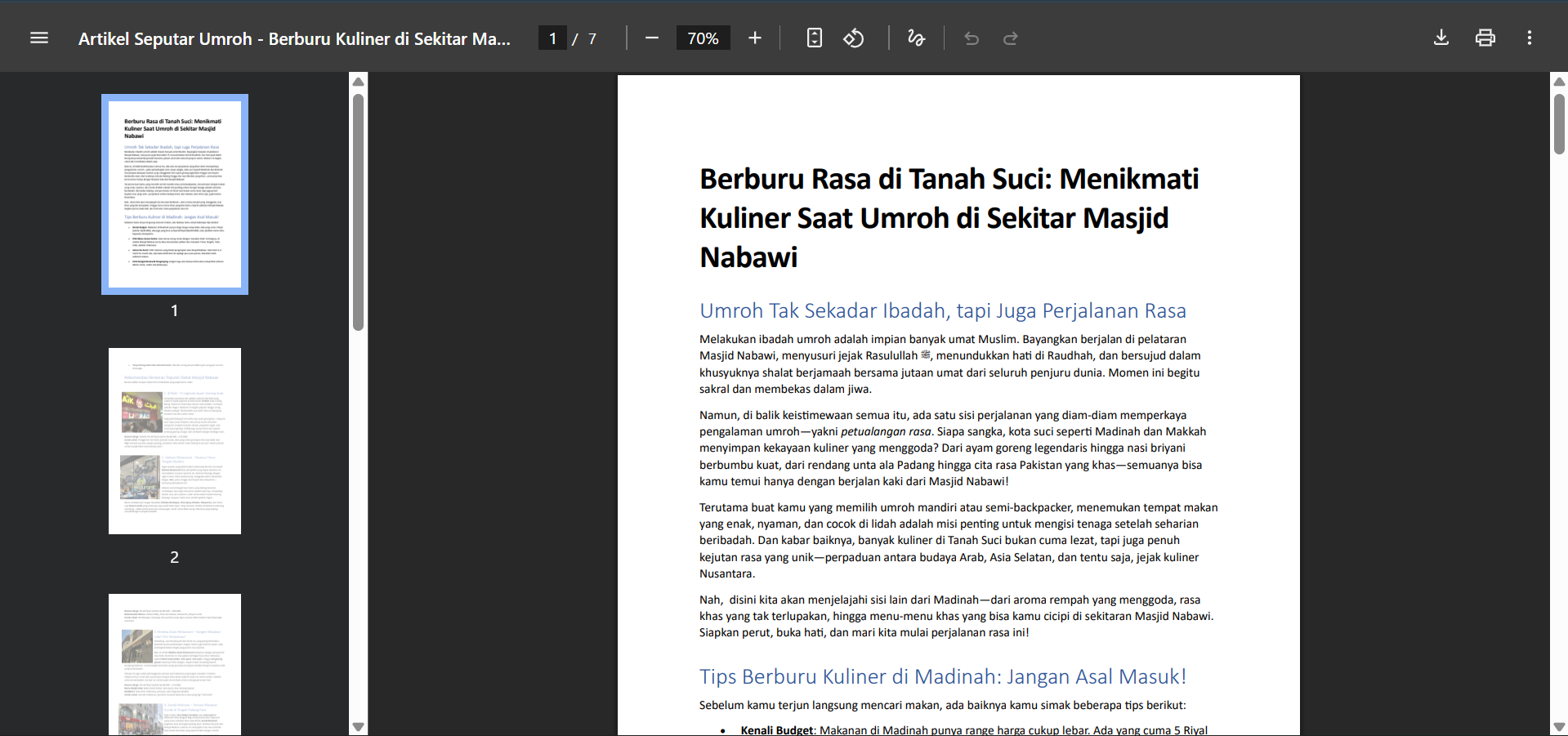 Blog Writer (Umrah & Spiritual) – Sahabat Qolbu Travel