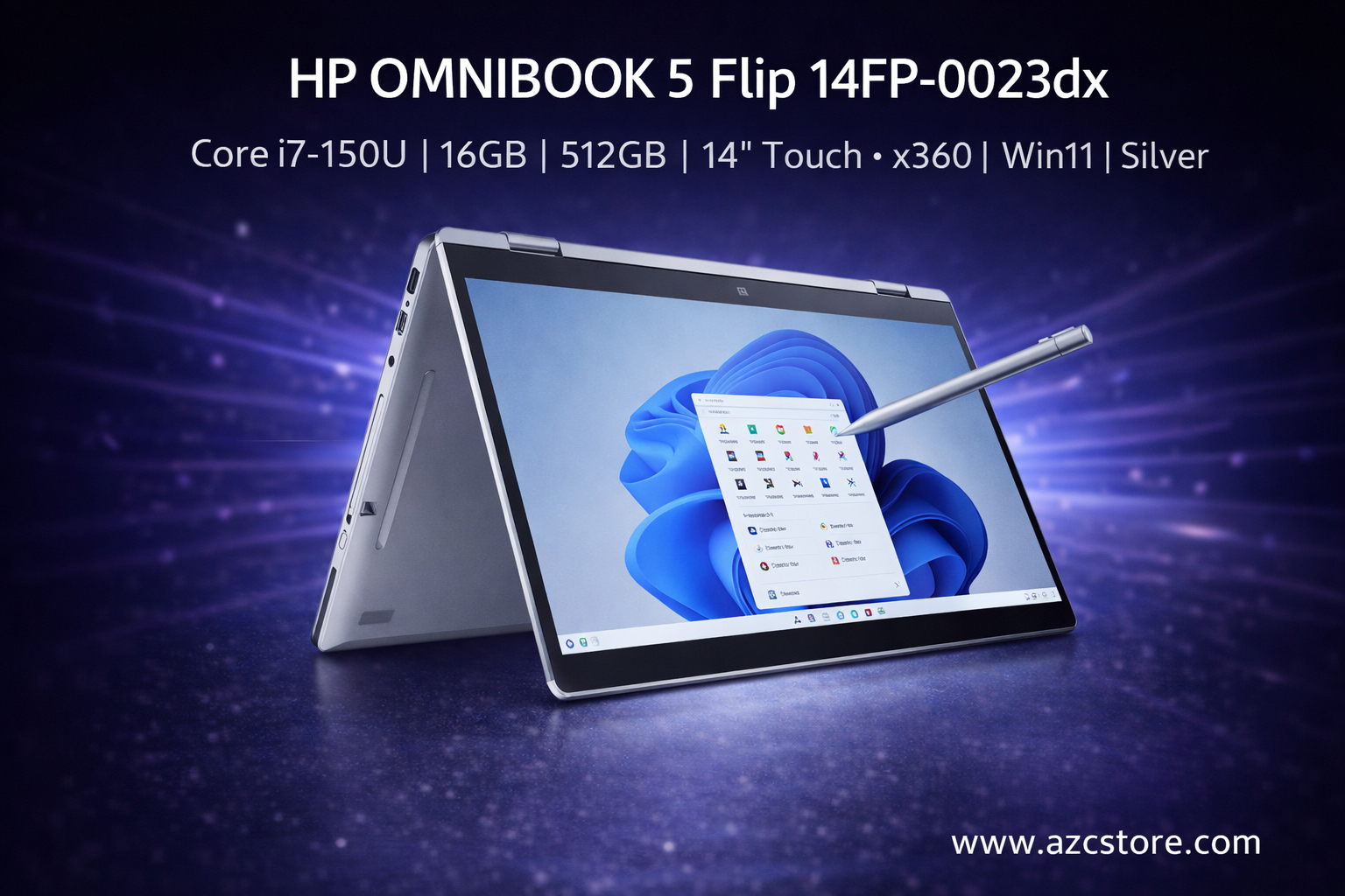 HP OmniBook 5 Flip 14-fp0023dx | Intel Core 7-150U | 16GB RAM | 512GB SSD