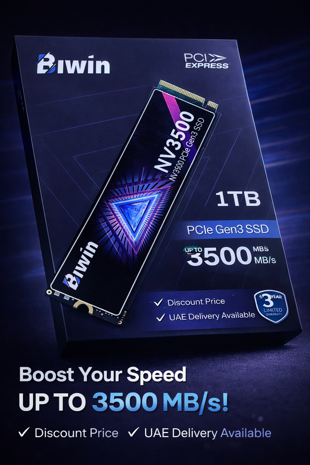 Biwin NV3500 1TB PCIe Gen3 NVMe M.2 SSD