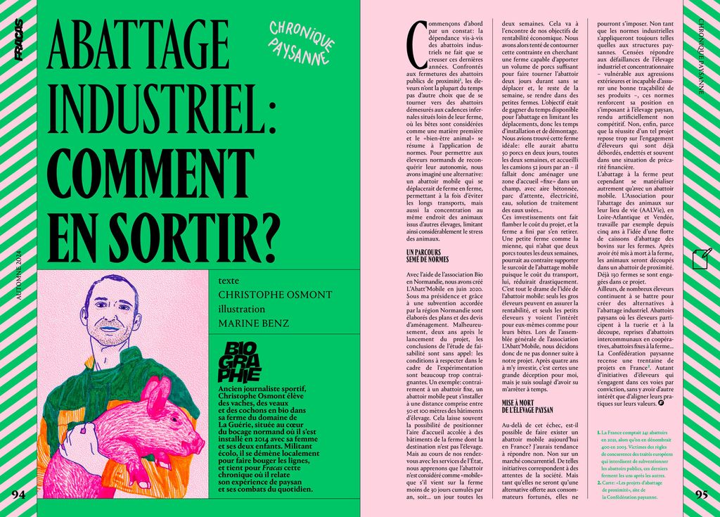 Fracas N1 : Chronique paysanne, abattage industriel comment en sortir ? 