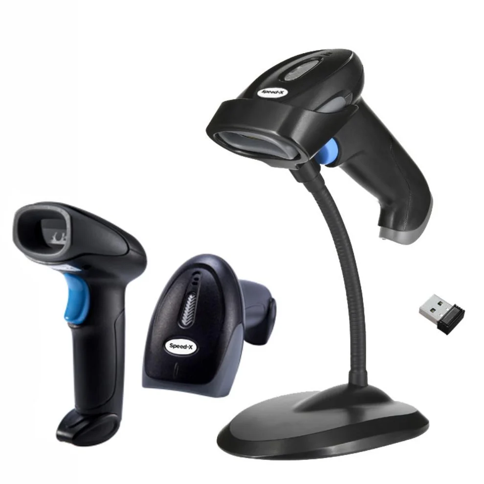 Speed-X 8700 2D Wireless Barcode Scanner Handheld Ergonomic Front Angle View