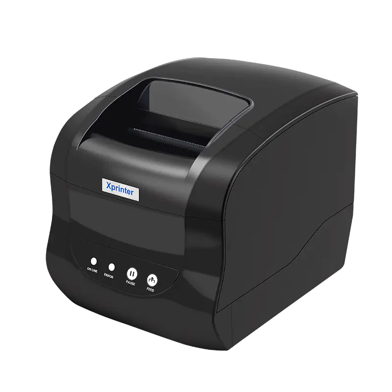 XPrinter XP-365B Thermal Receipt and Label Printer Open Media Bay with Label Roll