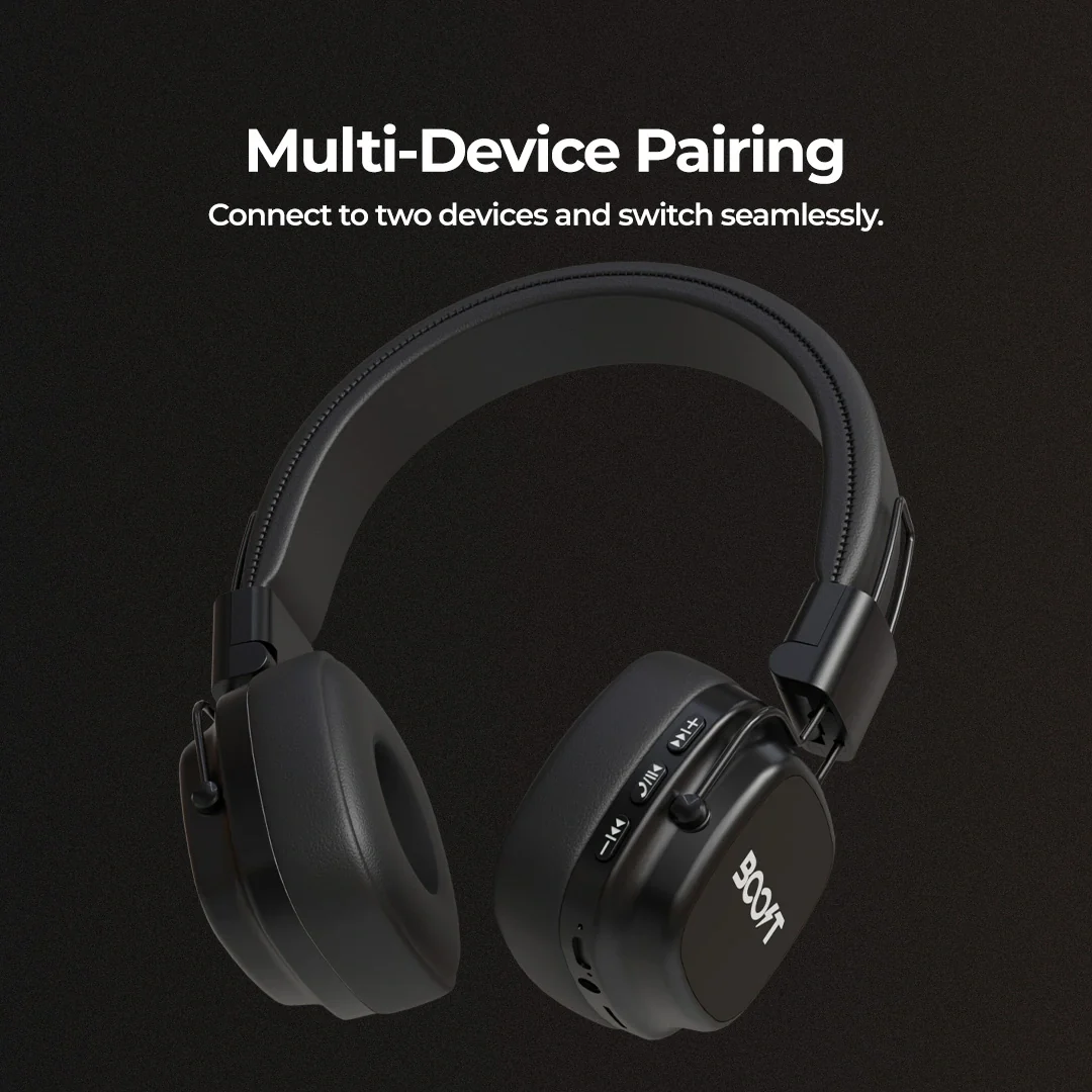 Boost Harmony retro audio headset in matte Black finish