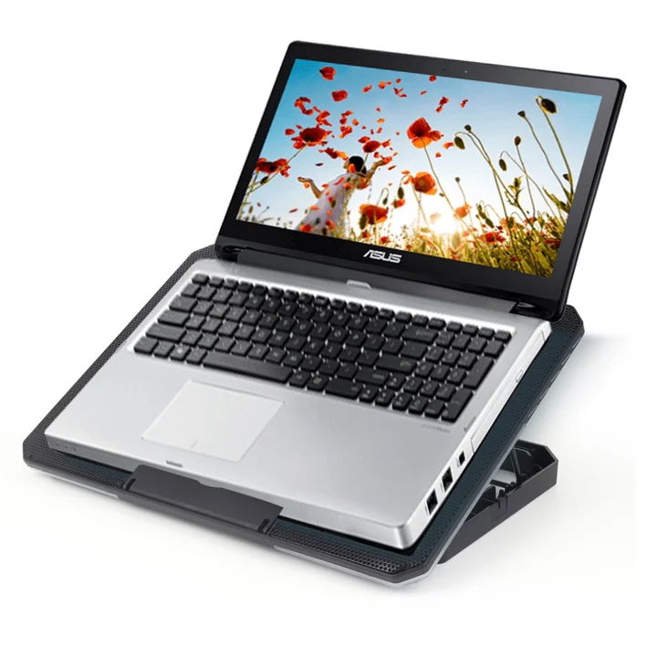 Detailed view of breathable metal ventilation grille on CoolBell CB-8X stand