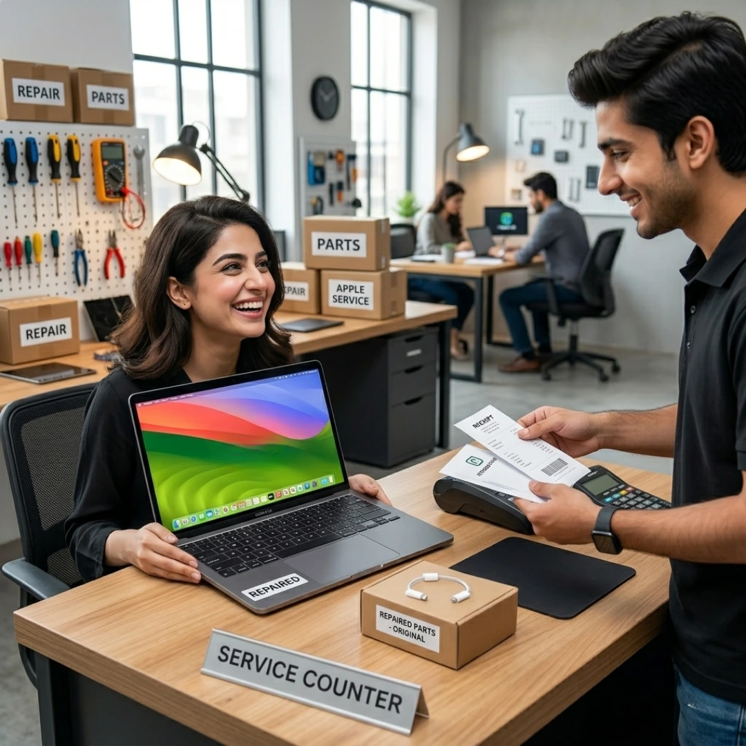 Professional technician replacing a Dell XPS 4K OLED display panel with precision tools.