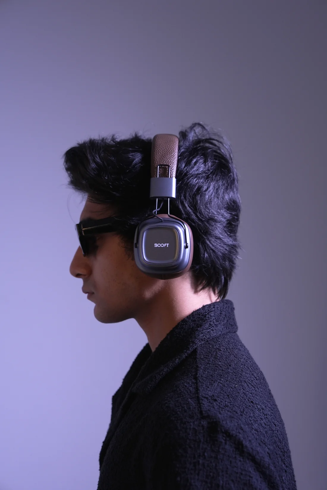 Boost Harmony retro audio headset in rich Brown finish