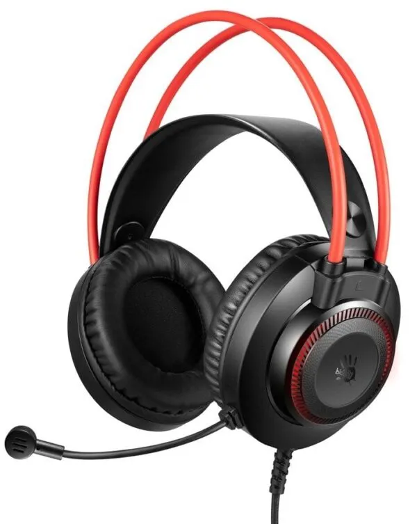 Close-up shot of the single-directional noise-cancelling mic on the Bloody G200S