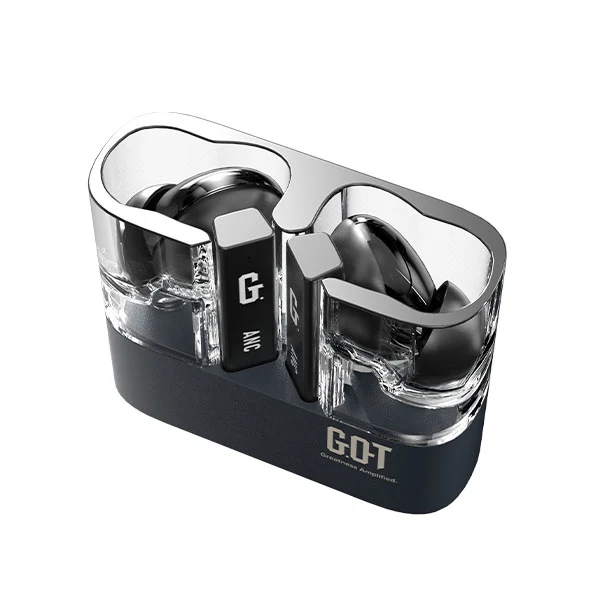 Close-up view of GPOD ELITE 13mm dynamic driver and silicone ear tip