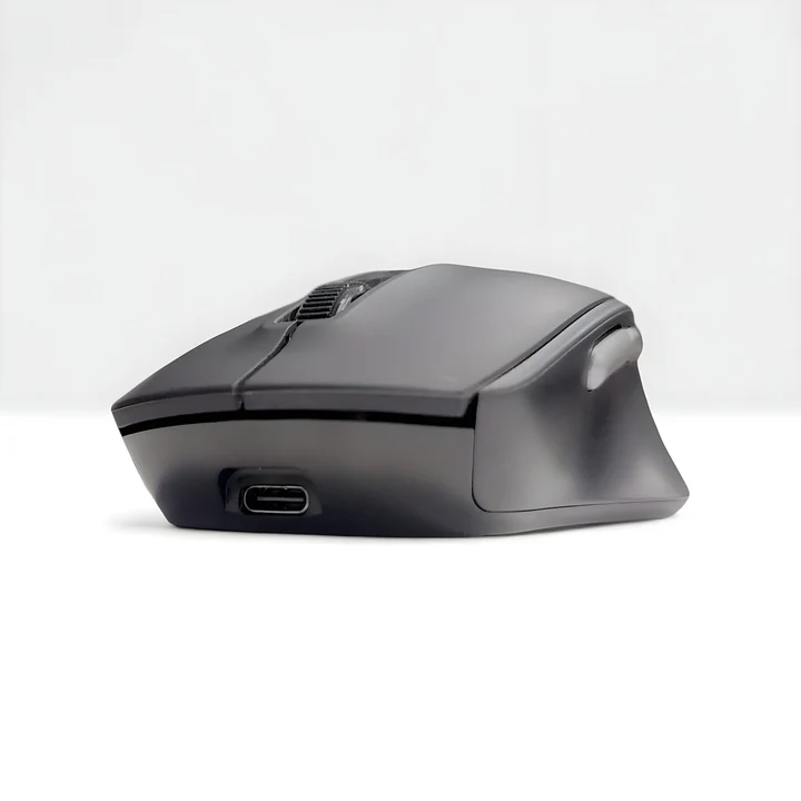 Bottom layout of CoolBell WB-M100 wireless mouse showing optical sensor and mode toggle switch