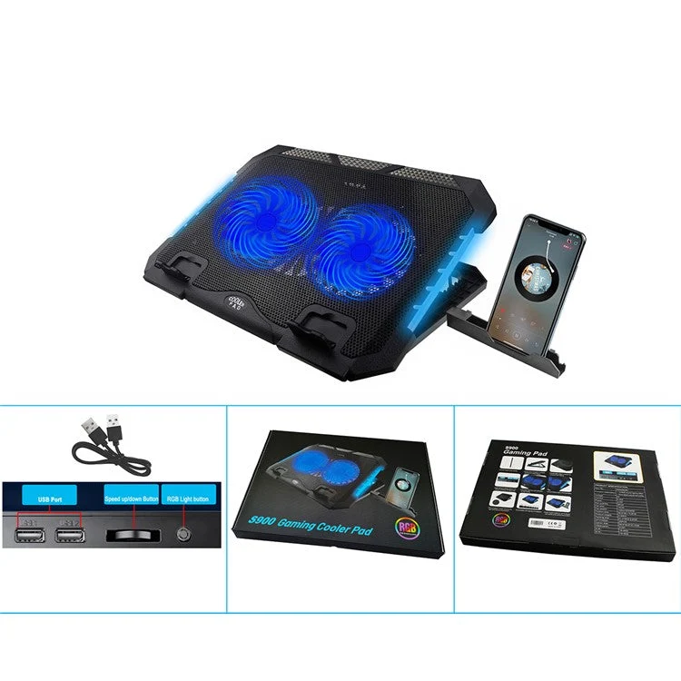 Close-up view of 10-mode RGB lighting edge on CoolBell CB-900 stand