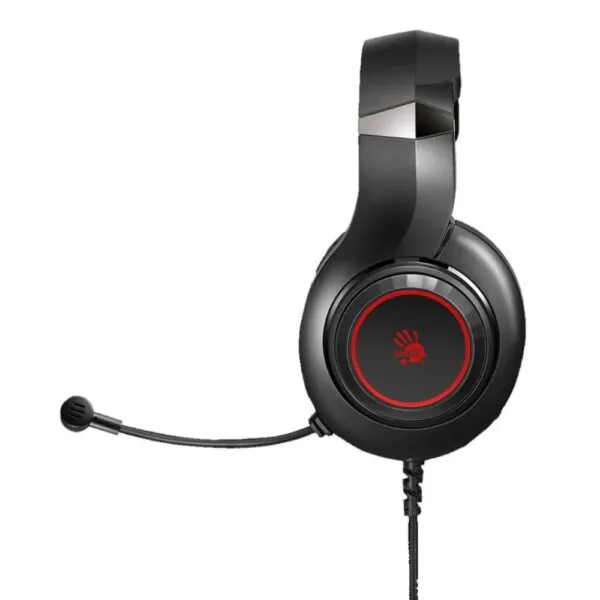 Close-up shot of the soft padded leatherette ear cushions on a Bloody gaming headset