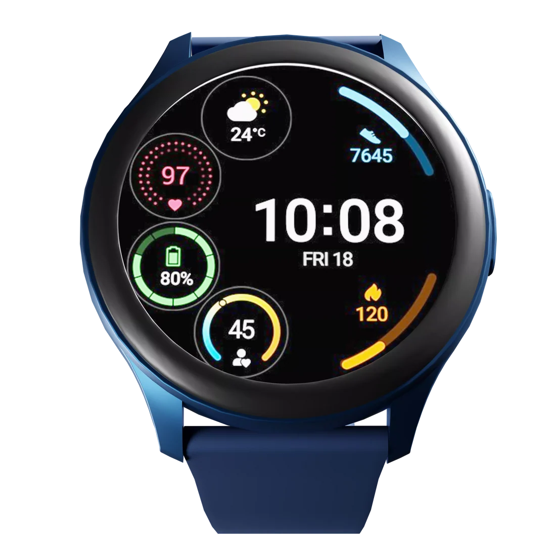 Display screen showing heart rate metrics on Boost Astro best smart watch in pakistan