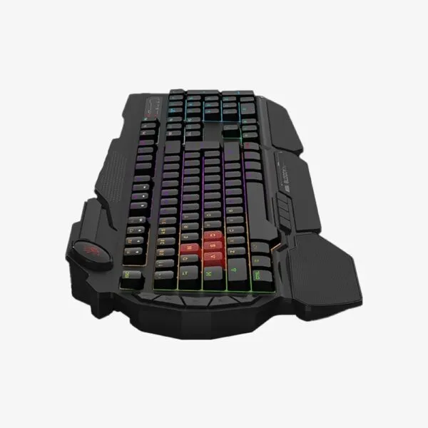 Close-up view of the double-shot injection molded keycaps showing the fade-resistant legends.