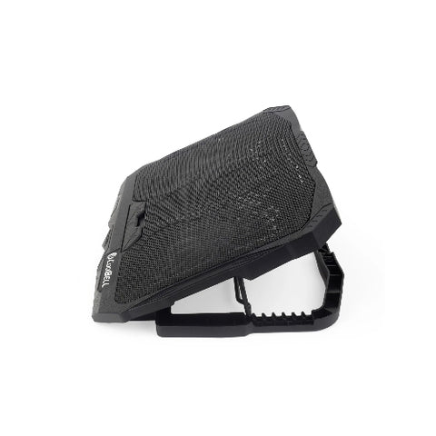 Top view of CoolBell CB-2X Laptop Cooling Pad showing dual fan layout and metal mesh grille