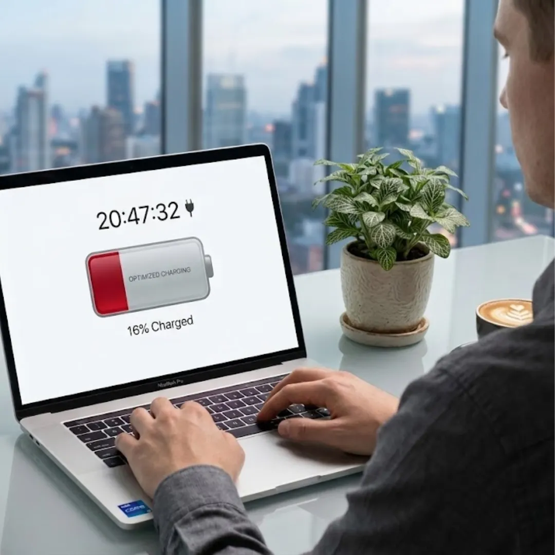 Technician performing chip-level laptop power diagnostic.