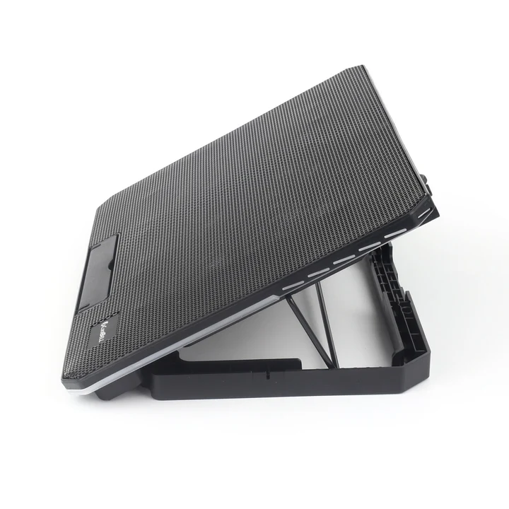 Side view of CoolBell CB-8X laptop stand highlighting adjustable ergonomic tilt angles