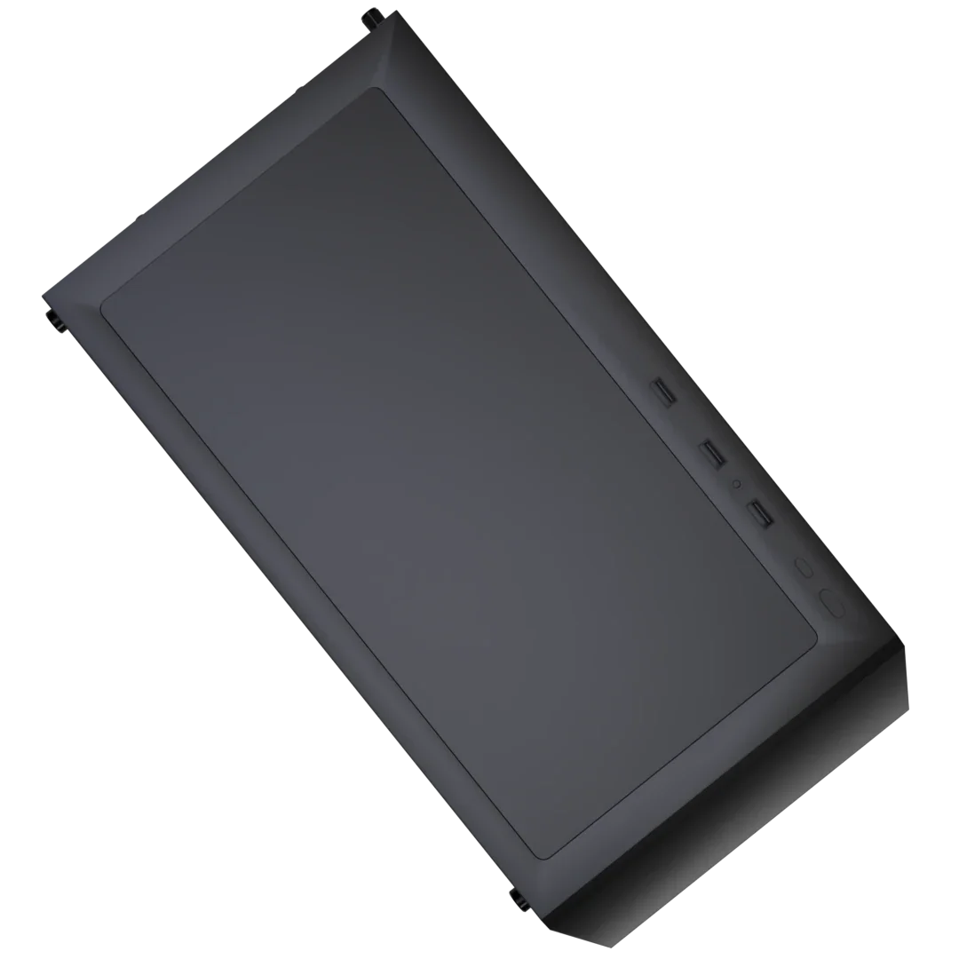 Dimensional breakdown diagram of Boost P300 chassis highlighting ATX motherboard dimensions