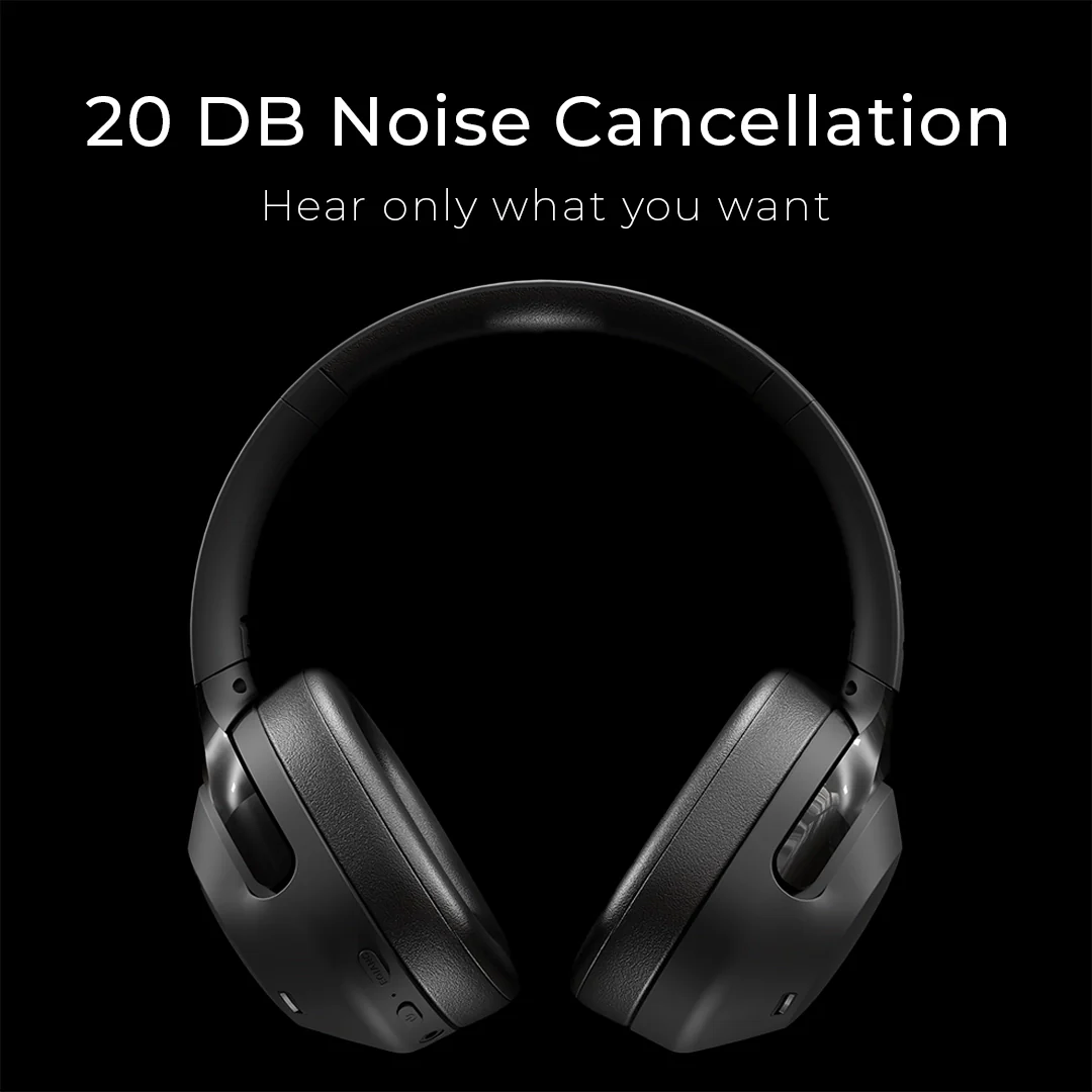 Boost Reverb ANC Headset | Black resting beside a laptop on a study table