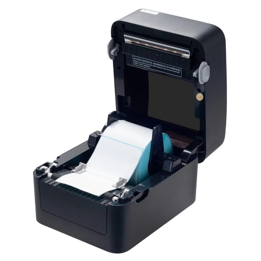 Speed-X SP-700U Thermal Receipt & Label Printer Media Bay Open with Label Roll