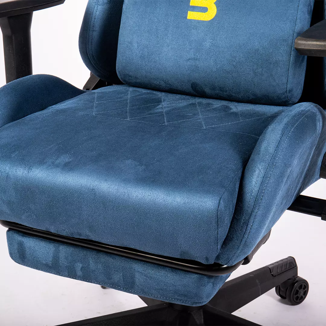 Rear view of Boost Ascend Blue chair showing sturdy frame construction and logo detailing