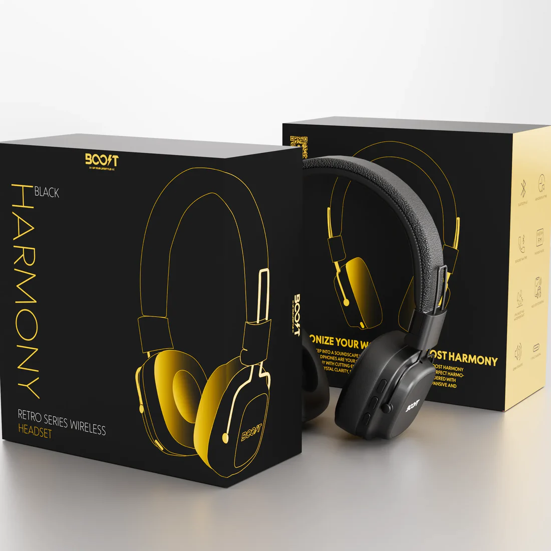 Boost Harmony Black retro wireless headset