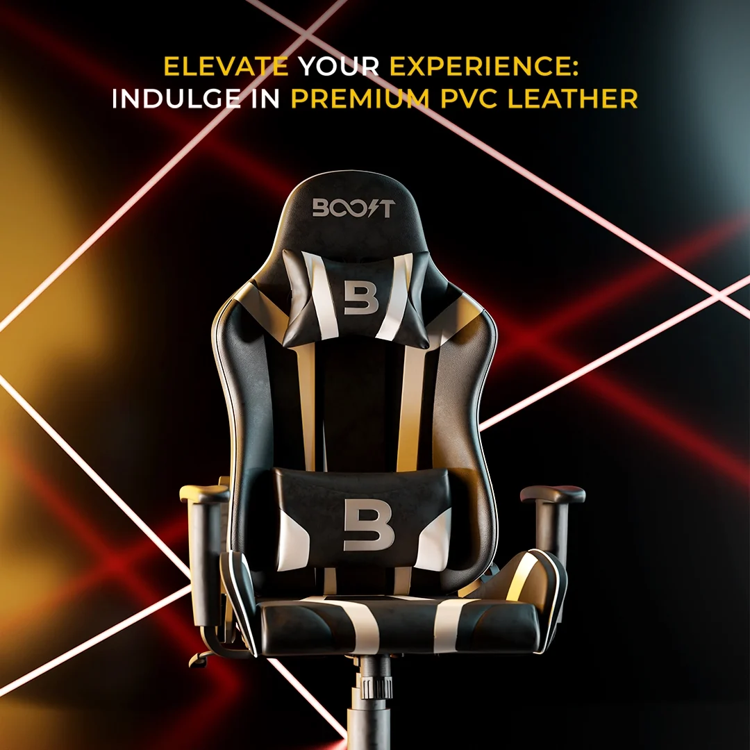 Unboxing components included with Boost Impulse White chair including lumbar pillow and tool kit