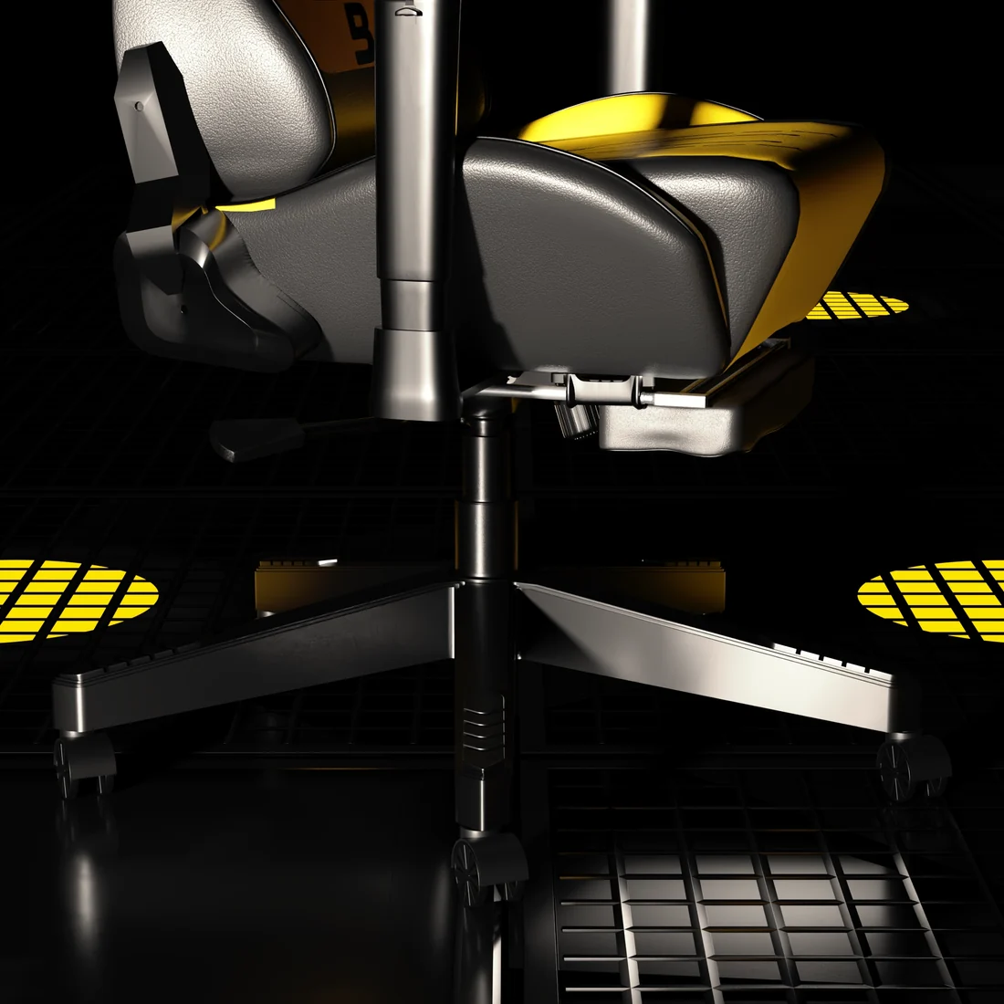 Boost Nova chair set up at a modern desktop workstation in a professional gaming studio