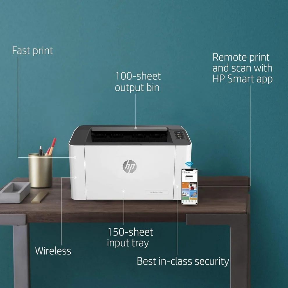HP Laser 108w Compact Monochrome Laser Printer