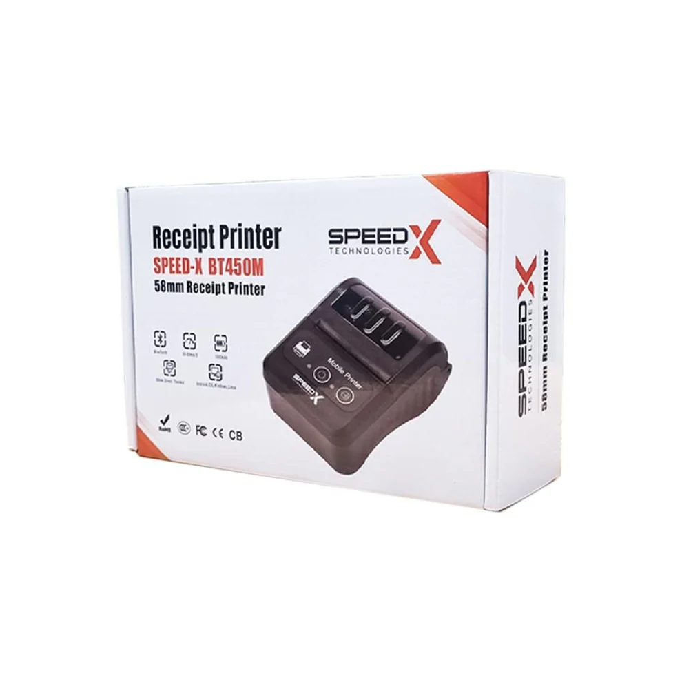 Speed-X BT450M Wireless Thermal Printer USB Port and Power Button Detail