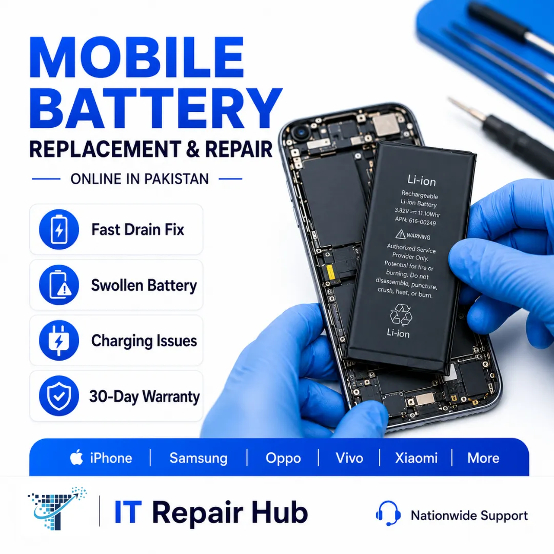 Professional mobile battery replacement service for iPhone and Android phones