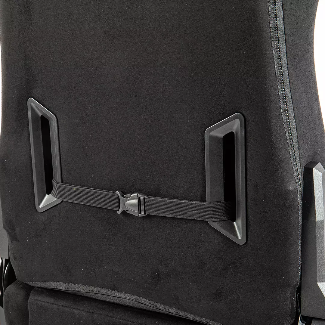 Rear view of Boost Dominion chair showing sturdy backrest frame and logo detailing