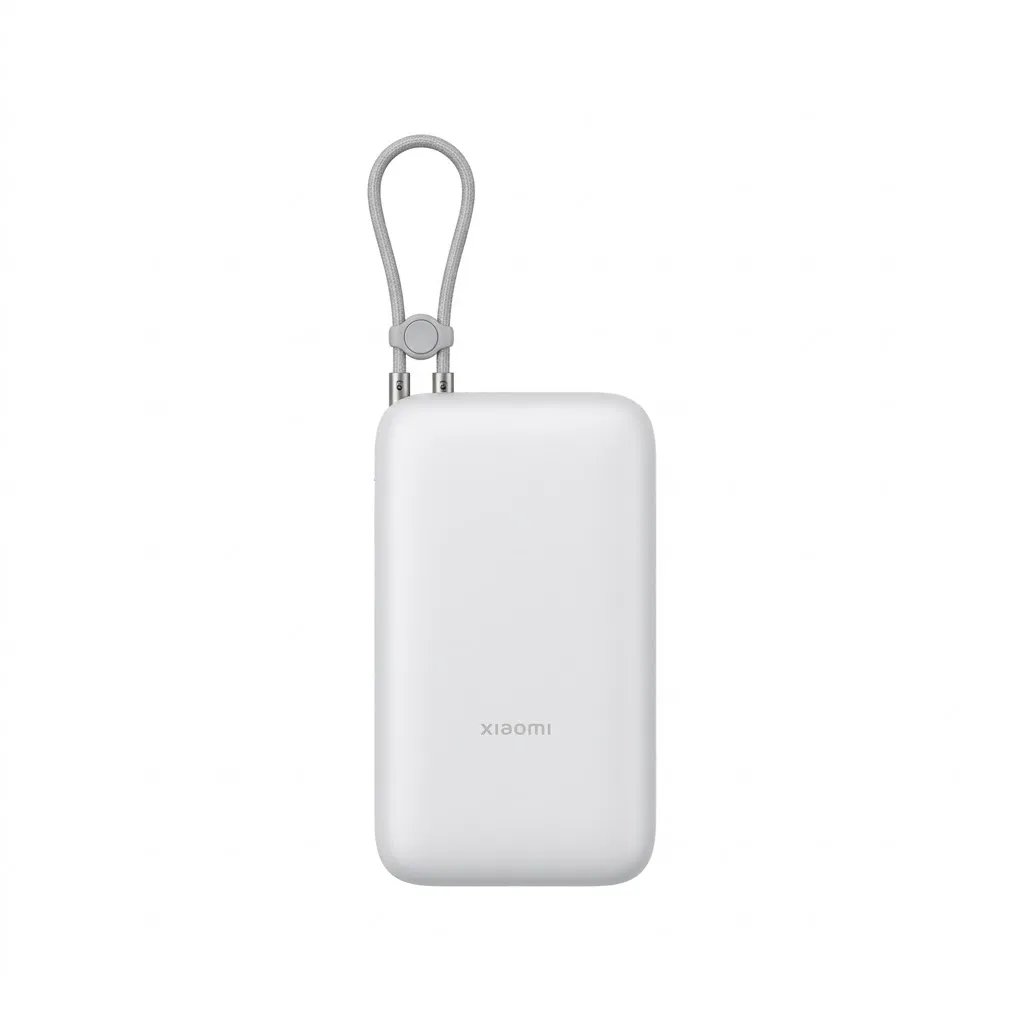 Close-up view of USB-A and USB-C output ports on Xiaomi 20000mAh portable charger