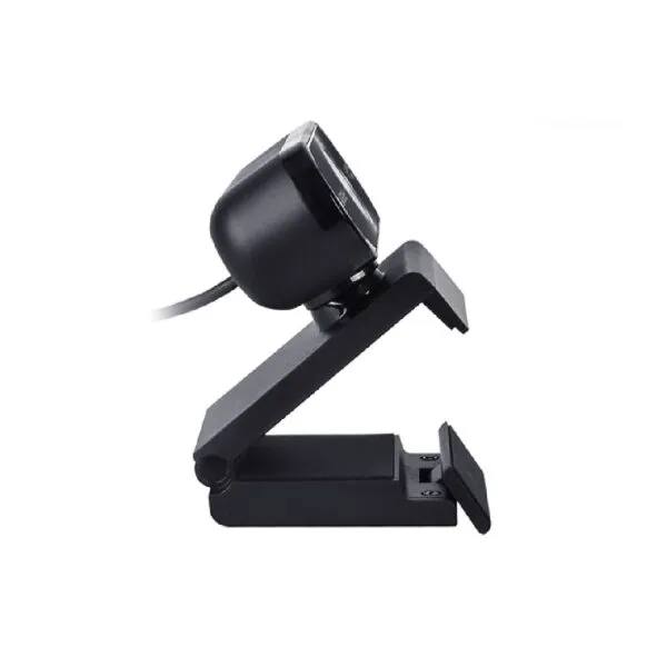 The flexible silicone hook base of an A4Tech webcam mounting onto a desktop display screen