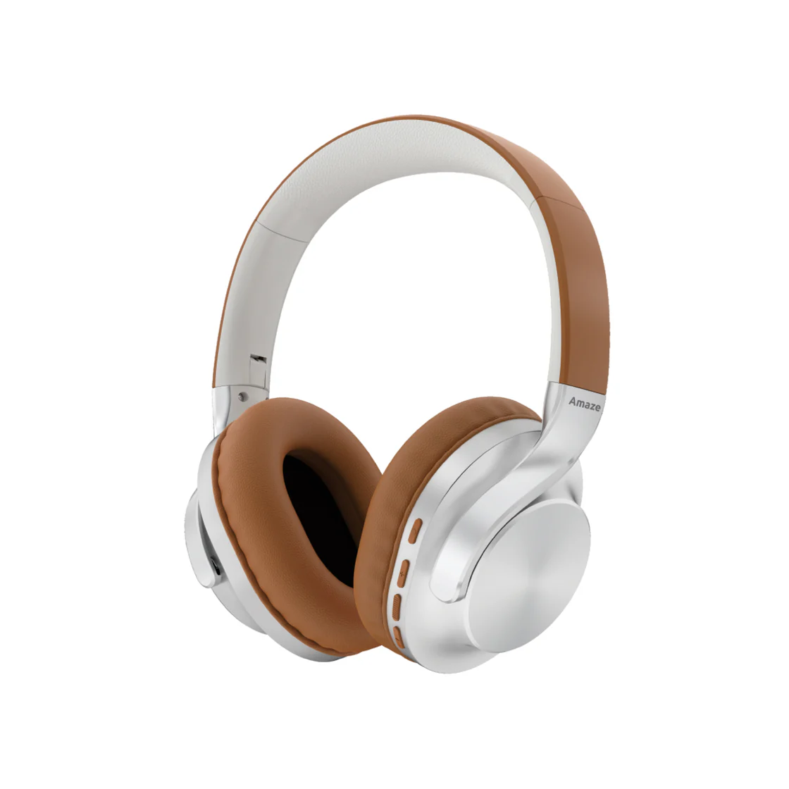 Side layout of the headset detailing the USB Type-C charging slot and the 3.5mm AUX auxiliary port terminal.