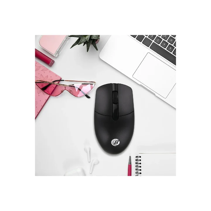 Top view of CoolBell Slider WIRED MOUSE highlighting scroll wheel and click switches
