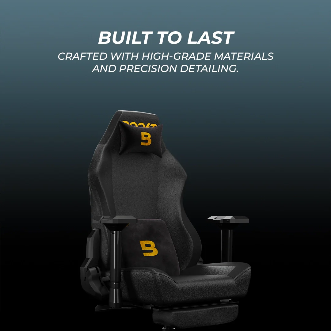 Assembly guide illustration showing easy 3-step setup for Boost Apex ergonomic chair