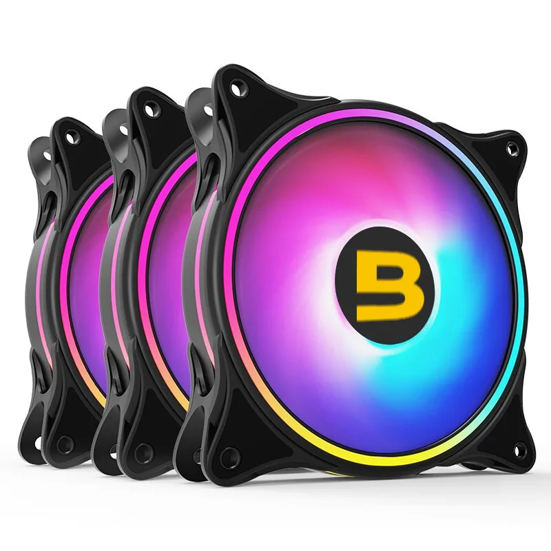 Boost Enclave F100 ARGB fan mounted as exhaust inside a gaming desktop computer case
