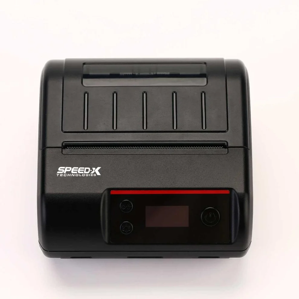 Speed-X SP-L610BT Bluetooth Thermal Printer Side Profile and USB Interface