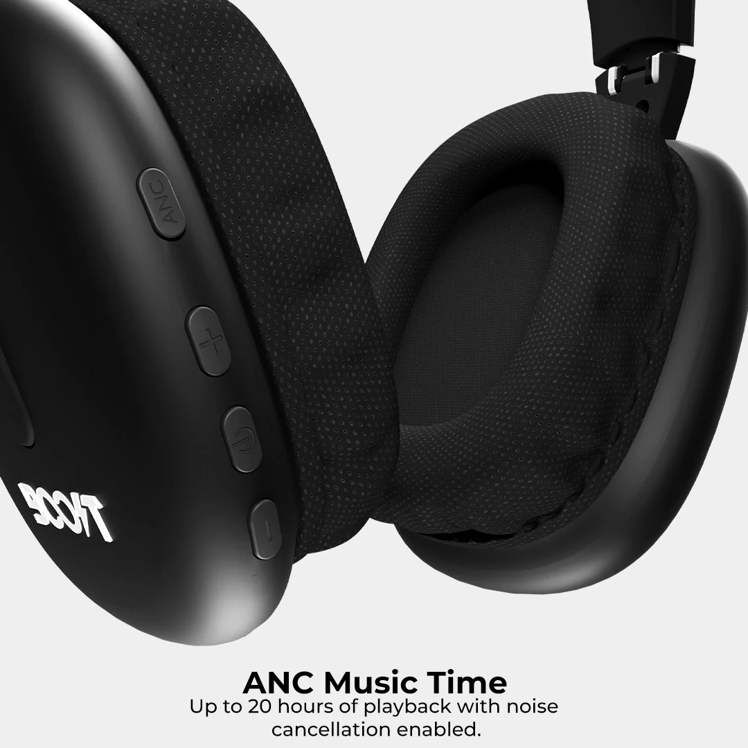 Boost Pulse matte black Bluetooth audio headset packaging and accessories