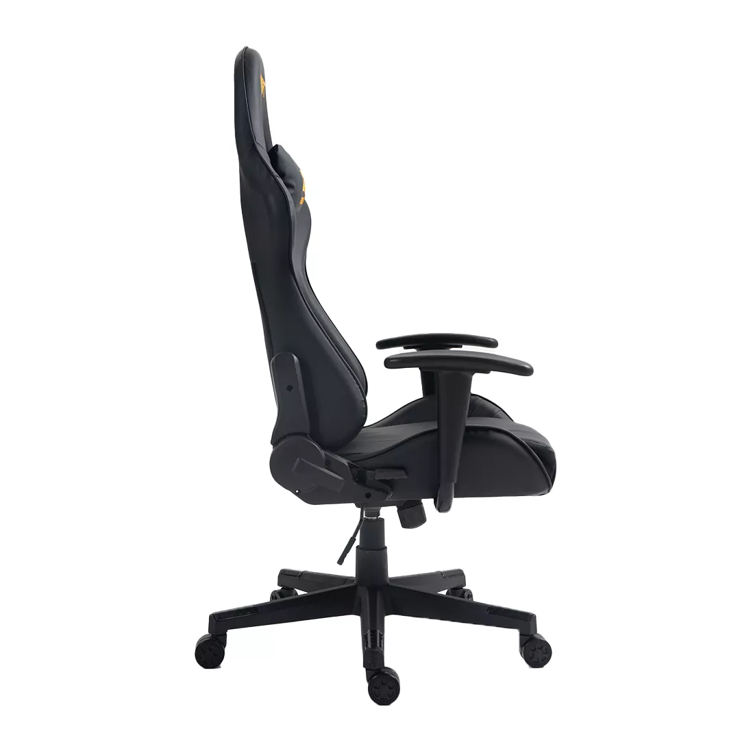 Side dimension diagram of Boost Impulse Black Gaming Chair in Pakistan showing 90 to 160 degree recline