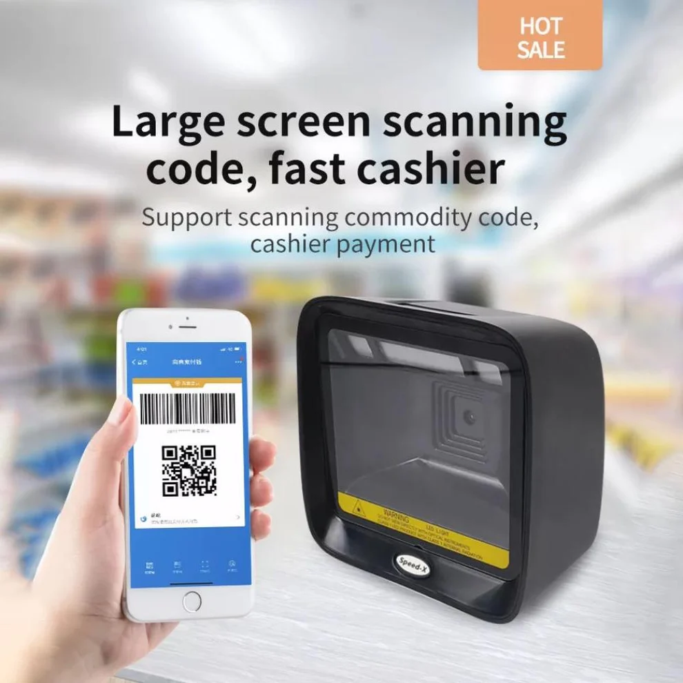 Speed-X SX-9700 2D CMOS Scanner Reading Digital QR Code from Mobile Screen
