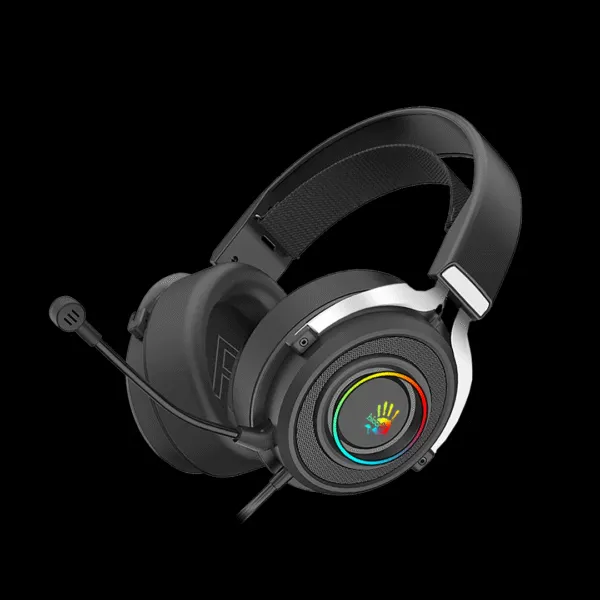 Close-up shot of the soft padded leatherette ear cushions on the speaker units