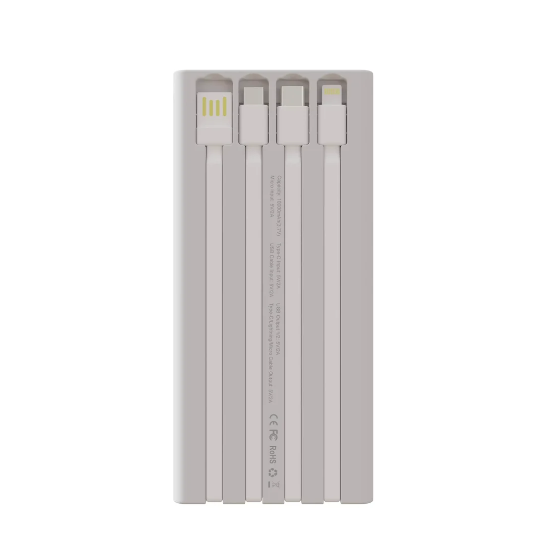 Front perspective view of Boost Voltron Pro 10,000 mAh portable power bank in pearl white