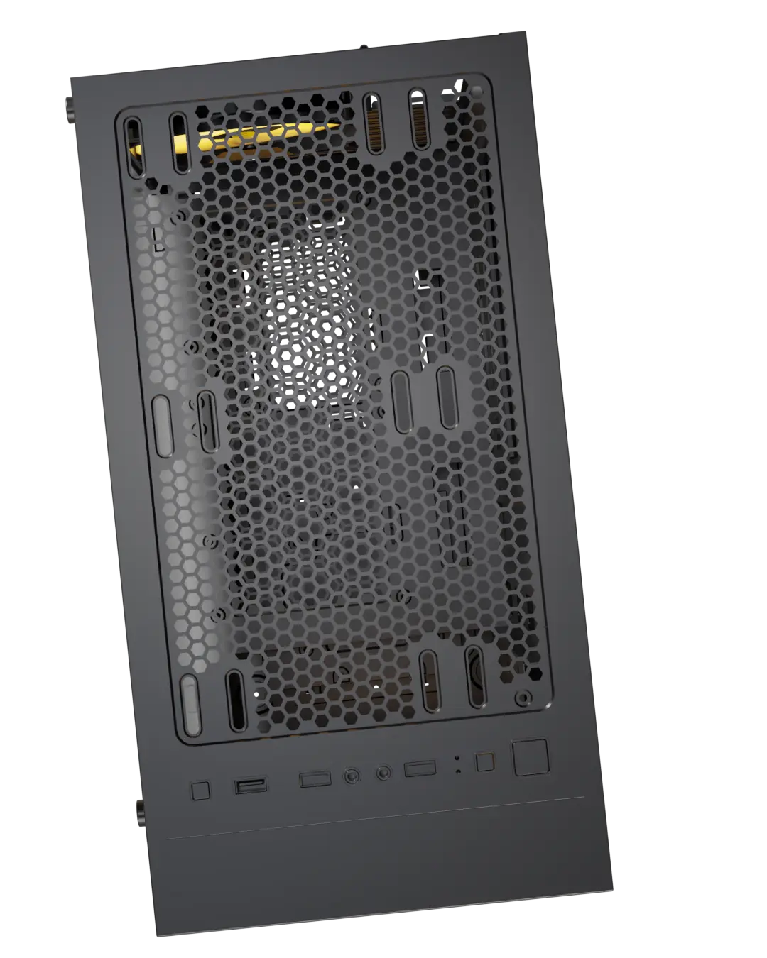 Dimensional breakdown diagram of Boost P100 chassis highlighting ATX motherboard clearance