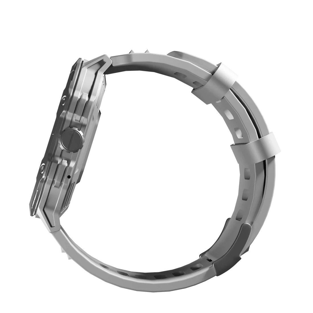 Side angle showing IP68 water resistance body and metallic case of Boost Cosmic smartwatch
