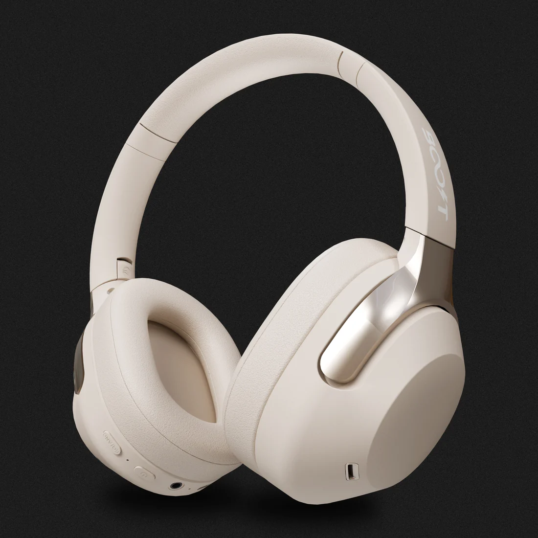 Adjustable cushioned headband detail on the Boost Reverb ANC Headset | White