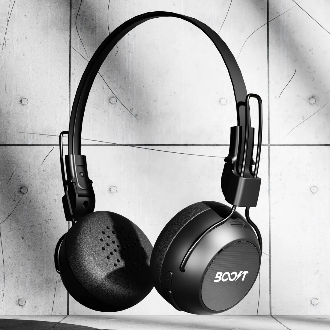 active noise cancelling headset folded for storage and travel